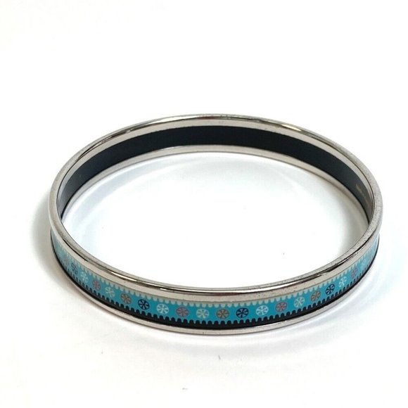 Hermes Jewelry - AUTH HERMES Emaille PM Accessories Bangle Cloisonne Light blue/Silver Hardware
